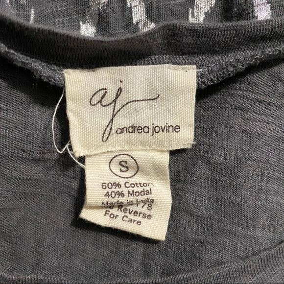 Andrea Jovine Gray Printed Short Sleeve T Shirt - Picture 3 of 3